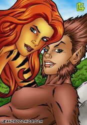 2girls female female_only leandro_comics marvel multiple_girls nipples rahne_sinclair tigra wolfsbane_(x-men) x-factor x-men yuri