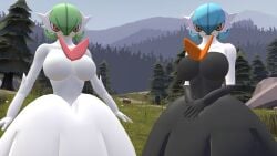 3d 3d_(artwork) baek-myo gardevoir mega_gardevoir nintendo pokémon_(species) pokemon pokemon_(species) shiny_gardevoir shiny_pokemon