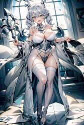 absurd_res ai_generated big_breasts dress female female_focus heels labrynth_of_the_silver_castle lingerie lovely_labrynth_of_the_silver_castle rcos solo solo_female solo_focus yu-gi-oh!