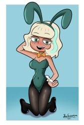 blonde_hair blue_background bunnysuit female jackie_lynn_thomas javisuzumiya solo star_vs_the_forces_of_evil tagme white_background