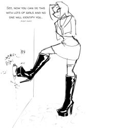 1boy 1boy1girl 1female 1girls 1male arms_crossed black_and_white boot_fetish boot_licking boot_worship bootjob boots celera_prime cum cum_drip cum_on_boots dominant_female dominatrix english english_text female femdom femdom_caption foot_fetish foot_worship footjob footwear glasses glory_hole glory_hole_station leather leather_boots male monochrome original original_character original_characters patent_boots platform_boots platform_footwear platform_heels platform_shoes shoe_fetish shoejob shoes submissive_male