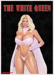 1female 1girls big_breasts blonde blonde_female blonde_hair blonde_hair_female blue_eyes bra bra_and_panties breasts cape cleavage cleavage_overflow emma_frost female female_only gigantic_breasts hellfire_club huge_breasts large_breasts lingerie lingerie_only lonedesert magazine_cover marvel marvel_comics mature mature_body mature_figure mature_woman milf panties pink pink_lingerie pinup platinum_blonde_hair smiling_at_viewer solo solo_female thick thighs thong voluptuous voluptuous_female white_queen wide_hips x-men