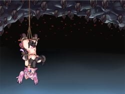 1girls animated bat black_legwear breasts cat_ears catgirl defeated game_cg long_hair nipples nude nude_female pink_hair rape sucking sucking_nipples tagme video violation