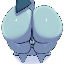 1boy all_fours anthro anus ass ass_focus balls big_ass bubble_butt eeveelution fat_ass femboy feral glaceon huge_ass inuzu large_ass male male_only pokémon_(species) pokemon solo thick_ass