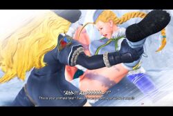 2girls cammy_white chobixpho female female_only ice_dildo ice_in_pussy ice_insertion kolin multiple_girls strap-on street_fighter street_fighter_v yuri