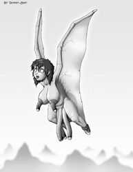 1futa bat blind breasts demon-man erection flying futanari hair monochrome multi_genitalia multi_penis open_mouth penis penis_nipples pentaphallia solo tear triphallia what wings