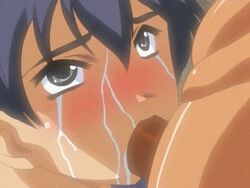 :>= aizawa_yuu_(shintaisou) animated blue_hair blush crying crying_with_eyes_open deepthroat fellatio hair irrumatio murakami_teruaki oral penis rape shintaisou short_hair tear tears uncensored