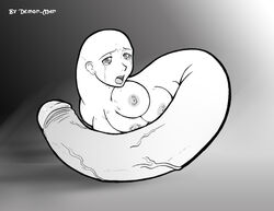 1futa anthro bald big_penis breasts demon-man ear erection futanari intersex monophallia monster_girl multi_breast nightmare_fuel nipples open_mouth penis penis_tail slug snake solo tail tail_penis tear transformation veins what why worm