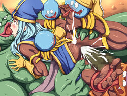 1girls anal anal_sex blush boss_troll censored clothed_sex clothing cum cum_in_ass cum_in_pussy cum_inside dragon_quest dragon_quest_iii female healslime interspecies makura_no_doushi priest_(dq3) slime slime_(dragon_quest) slime_monster tentacle troll_(dragon_quest)