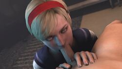 1boy 1girls 1kmspaint 3d animated blowjob eyes_half_open fellatio female human licking male oral oral_sex penis resident_evil resident_evil_6 sherry_birkin source_filmmaker straight