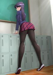 1girls female female_focus female_only hi_res highres komi-san_wa_komyushou_desu komi_shouko light-skinned_female light_skin long_hair looking_at_viewer looking_back ocza school_uniform schoolgirl slim_waist solo solo_focus tall thick_thighs thighs wide_hips