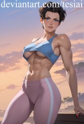 abs ai_generated alien alien_girl anissa ass big_ass big_breasts breasts invincible invincible_(comics) muscular muscular_female tesiai thick_thighs thunder_thighs viltrumite wide_hips