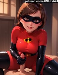 ai_generated ai_sluts elastigirl gloved_handjob handjob helen_parr heroine huge_breasts latex masked_female the_incredibles