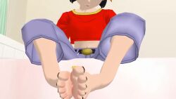 barefoot feet feet_focus feet_up foot_fetish foot_play foot_worship footjob giantess mmd pan_(dragon_ball) pandragon stomp stomped stomping tagme trample trampling video