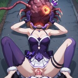 ai_generated anime_girl annie_princessu female hispanic_virtual_youtuber mind_break mind_control ne-α_type princess princessuart resident_evil resident_evil_3_remake swallowing virtual_youtuber vore vtuber