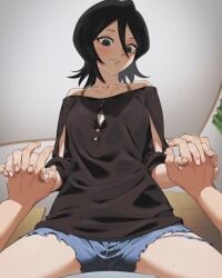 bleach holding_hands kuchiki_rukia on_top pov rasupekuto