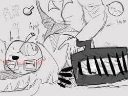 2boys 2men anal_sex annoying_orange apple apple_(annoying_orange) big_balls big_penis blush booktimgay fucked_from_behind fucked_silly gay gay_anal gay_domination gay_male gay_sex glasses glasses_on_face grabbed_from_behind grabbing_ass grabbing_pillow knife knife_(annoying_orange) loud_moans male male/male male_on_male male_only sex sex_from_behind shirt_lift silly sketch toxic_yaoi yaoi