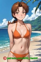 ahq_hentai ai_generated beach bikini blush breasts cute delia_ketchum_(pokemon) female medium_breasts patreon perfect_body pokemon request solo stable_diffusion