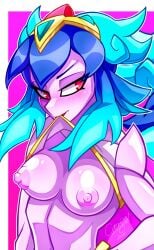 breasts_out gemzyhoney_(artist) melodie_(brawl_stars) nude_female shirt_lift