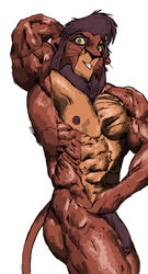 1boy abs anthro big_penis disney feline flexing fur furry green_eyes kovu kumbartha lion looking_at_viewer male male_only muscles muscular muscular_male nude pecs penis pose presenting showing_off sketch solo the_lion_king the_lion_king_ii:_simba's_pride veiny_penis white_background yellow_sclera