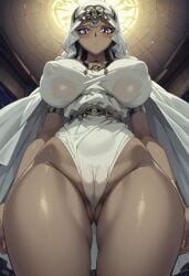 ai_generated big_breasts clothed_female egyptian egyptian_female gmgkaiser isis_ishtar pussy pussy_visible_through_clothes tan_skin yu-gi-oh!