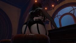 3d animal_ears animal_tail ass black_hair female female_only indoors inside light-skinned_female light_skin long_hair pale-skinned_female pale_skin sayamelon sitting solo tagme unity_(engine) vrchat vrchat_avatar vrchat_media vrchat_model