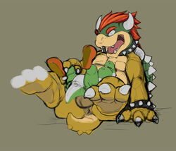 anus balls barefoot bowser dinosaur furry furry_only green_shell koopa male male_only mario_(series) narse nintendo penis reptile scalie shell sketch spiky_shell yaoi yoshi