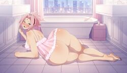 babydoll babydoll_lingerie beckoning big_ass come_hither ed-jim giant_ass green_eyes laying_down laying_on_side lingerie massive_ass naruto naruto_(series) naruto_shippuden pink_hair sakura_haruno sakura_haruno seductive seductive_eyes seductive_look seductive_pose sfw small_breasts tiny_breasts