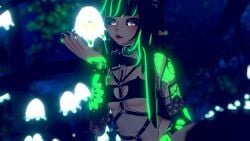 3d black_sclera blurred_background blurry_background elf_ears female female_only outdoors outside sayamelon solo tagme unity_(engine) vrchat vrchat_avatar vrchat_media vrchat_model