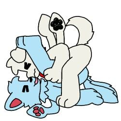 2d_animation anal anal_sex animated anthro canid canine changed_(video_game) duo from_front_position male male/male mammal mating_press motion_tweening mushroomwolf penetration sex squid_dog_(changed)