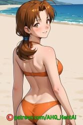 ahq_hentai ai_generated beach bikini blush breasts cute delia_ketchum_(pokemon) female medium_breasts patreon perfect_body pokemon request solo stable_diffusion