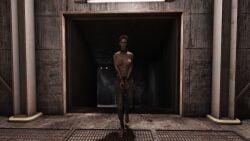 1girls 3d barefoot bound_wrists fallout fallout_4 original_character red_hair stanoth topless topless_female