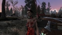 1girls 3d body_writing collar completely_nude completely_nude_female fallout fallout_4 mod nude nude_female nude_mod slave slave_collar slavegirl stanoth tattoo whip_marks