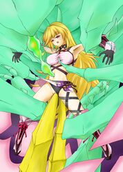 blonde_hair breasts large_breasts milla_maxwell namco navel_insertion tales_of_(series) tales_of_xillia tentacle vaginal_penetration