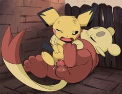 cub cum cum_in_pussy cum_inside cum_on_penis female female_penetrated fur furry furry_only hi_res male male/female male_penetrating male_penetrating_female mienfoo nintendo penetration penis pichu pichu_big pokémon_(species) pokemon pussy straight tail tricksta vaginal_penetration