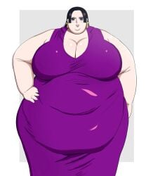 boa_hancock fat_arms fat_fetish female female_only large_belly large_breasts light-skinned_female morbidly_obese nikutsuki one_piece purple_clothing solo_female ssbbw