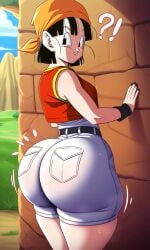 ai_generated bubble_ass bubble_butt d-art_style dragon_ball dragon_ball_gt dragon_ball_z giant_ass huge_ass pan_(dragon_ball) pixelsin