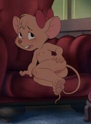 1girls anthro ass barefoot blush breasts buckteeth cub disney feet female female_only furry mouse nipples nude olivia_flaversham open_mouth padoga pussy rodent small_breasts solo teeth the_great_mouse_detective tongue young