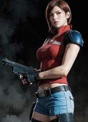 ai_generated claire_redfield hotpants ponytail resident_evil resident_evil_2