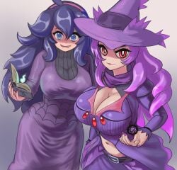 big_breasts breasts cleavage female hex_maniac huge_breasts nintendo pokemon profitwalrus thick_thighs wide_hips