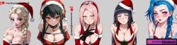 1girls ai_generated beach beach_towel blonde_female blonde_hair blonde_hair_female christmas elsa_(frozen) female female_only hair_over_one_eye hyuuga_hinata jinx_(league_of_legends) naruto naruto_(series) naruto_shippuden ponytail presenting_hindquarters presenting_pussy pussy_exposed ripped_clothing ripped_pants ripped_swimsuit sakura_haruno seaside short_hair solo_female spy_x_family swimsuit tagme yor_forger zonbiov34