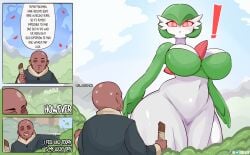 1boy 1girls breasts drevod english_text female female_focus gardevoir large_breasts male nintendo pokemon pokemon_legends:_arceus text thick_thighs thighs wide_hips