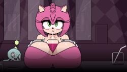 1girls 2boys 2d amy_rose bar bar_(place) between_breasts breast_rest cleavage crooser curvy gigantic_breasts green_eyes huge_ass longer_than_30_seconds looking_at_viewer meme miles_prower multiple_boys panties penis_on_ass penis_under_another's_clothes pink_hair pixel_art shitpost sonic_(series) standing straight tails_the_fox thong video white_panties