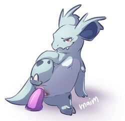 female maim nidorina penetration pokemon pokã©mon pussy simple_background solo toy