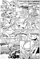 2012 balls big_breasts black_and_white breasts cave comic cowgirl_position cum dragon equine female female_on_top gustav here_there_be_dragons horse huge_breasts hyper hyper_penis karno male monochrome nipples penis pussy pussy_juice sex wings zashy