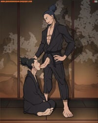 barefoot father father_and_son feet fellatio gay gninrom incest male_only nara_shikaku nara_shikamaru naruto oral son yaoi