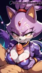 1boy 1girls ai_generated blaze_the_cat blush breasts breasts cat_ears cat_girl catgirl cock cum cum_drip cum_in_mouth cum_on_body cum_on_breasts cum_on_face cum_on_hair cumshot electroworld exposed_breasts female female female_focus fur furry furry_ears furry_female genitals grabbing_breasts grabbing_own_breast highres jerking looking_at_viewer male male/female masturbation nipples nude nude_female nude_male paizuri penis penis_out purple_body sega shiny_skin sonic_(series) sonic_the_hedgehog_(series) uncensored vein veins veiny_penis