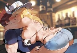 ai_generated big_ass big_breasts blonde_hair cow_girl fairy_tail lucy_heartfilia meiogun