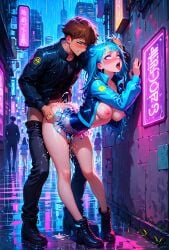 1boy1girl ai_generated cyberpunk sex street