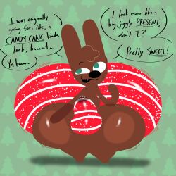 anthro big_ass breathotter bulge bulge_through_clothing cocoa_the_bunny huge_ass lagomorph leaking_precum male male_only massive_ass rabbit tagme